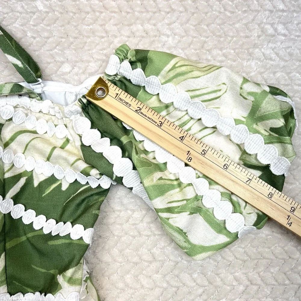 Rachel Roy Circle Trim‎ Puff Sleeve Off Shoulder MiniDress Size 4 Boho Tropicart